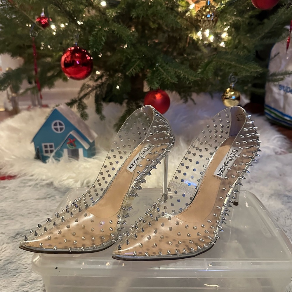 Steve Madden Clear spiked pump, Size 8 USED twice